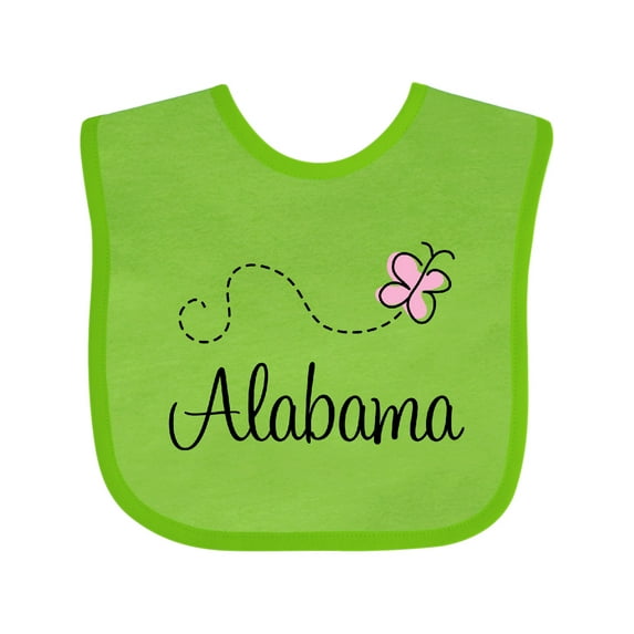 Inktastic Butterfly Alabama Boys or Girls Baby Bib