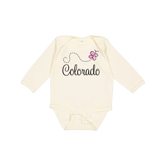 Inktastic Butterfly Colorado Girls Long Sleeve Baby Bodysuit