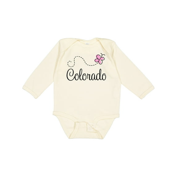 Inktastic Butterfly Colorado Girls Long Sleeve Baby Bodysuit