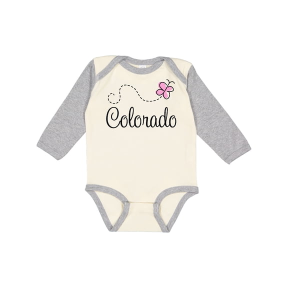 Inktastic Butterfly Colorado Girls Long Sleeve Baby Bodysuit