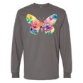 thumbnail image 1 of Inktastic Butterfly Shape with Colorful Flowers Long Sleeve T-Shirt, 1 of 5