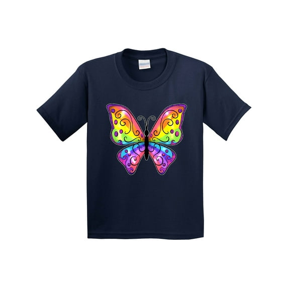 Inktastic Butterfly with Rainbow Wings Youth T-Shirt