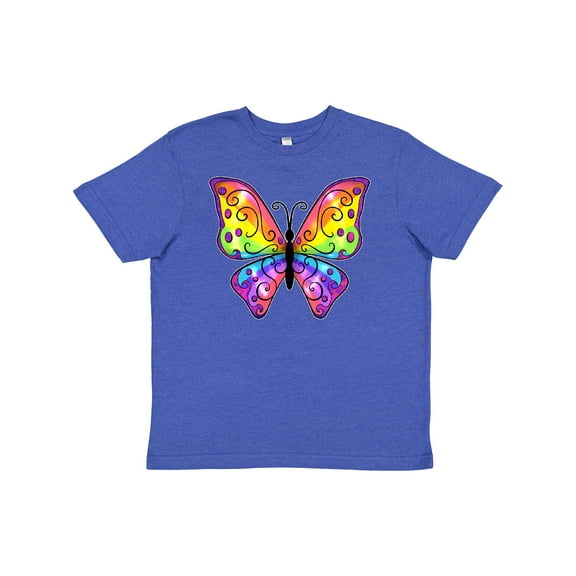Inktastic Butterfly with Rainbow Wings Youth T-Shirt