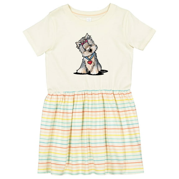Inktastic Butternut Yorkie Girls Toddler Dress