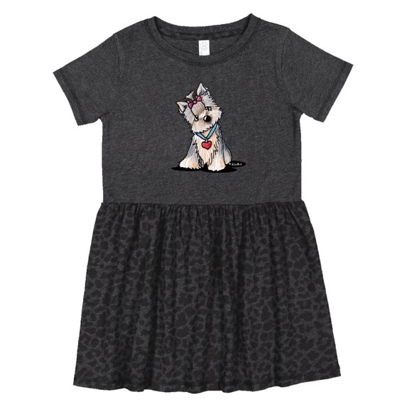 Inktastic Butternut Yorkie Girls Toddler Dress
