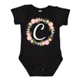 thumbnail image 1 of Inktastic C Monogram Alphabet Letter Rose Floral Wreath Girls Baby Bodysuit, 1 of 5