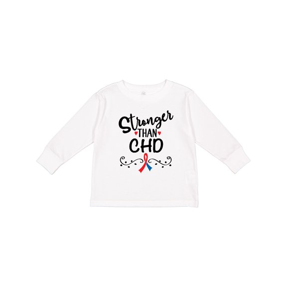 Inktastic CHD Awareness Month Ribbon Boys or Girls Long Sleeve Toddler T-Shirt