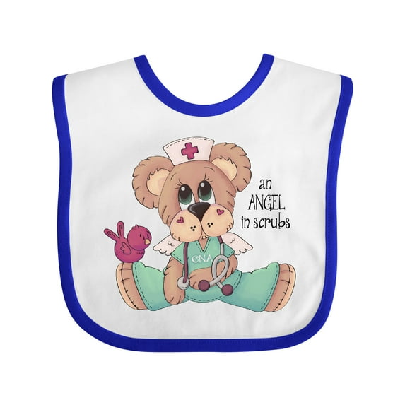 Inktastic CNA An Angel in Scrubs Teddy Bear Boys Baby Bib