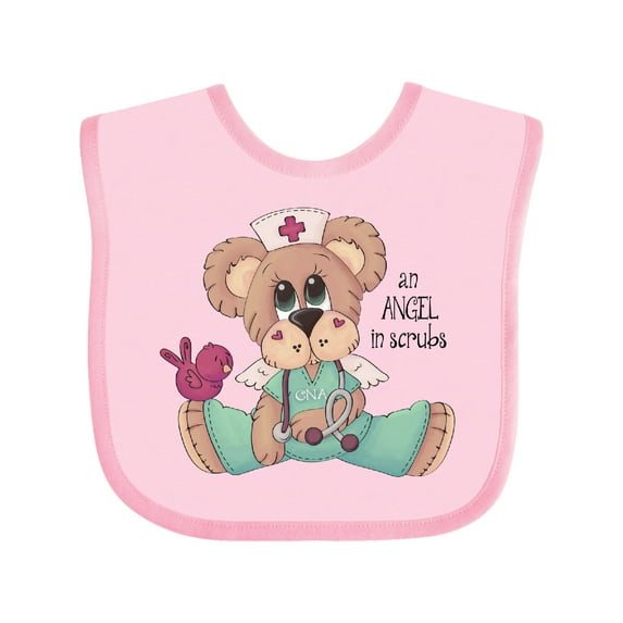 Inktastic CNA An Angel in Scrubs Teddy Bear Boys Baby Bib