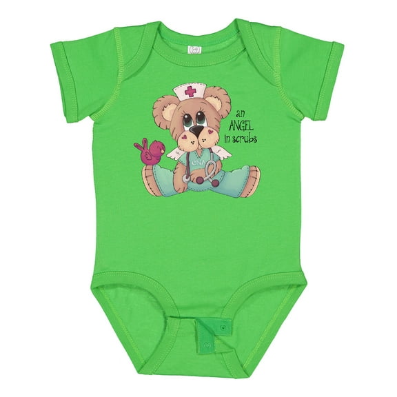 Inktastic CNA An Angel in Scrubs Teddy Bear Boys Baby Bodysuit