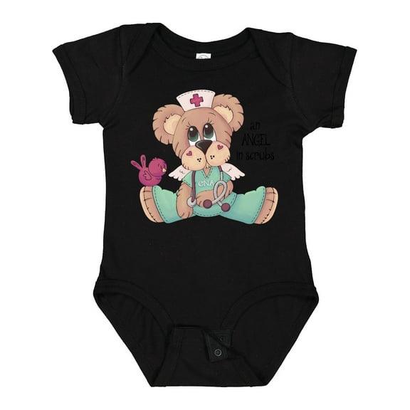Inktastic CNA An Angel in Scrubs Teddy Bear Boys Baby Bodysuit