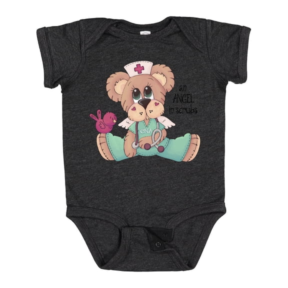 Inktastic CNA An Angel in Scrubs Teddy Bear Boys Baby Bodysuit