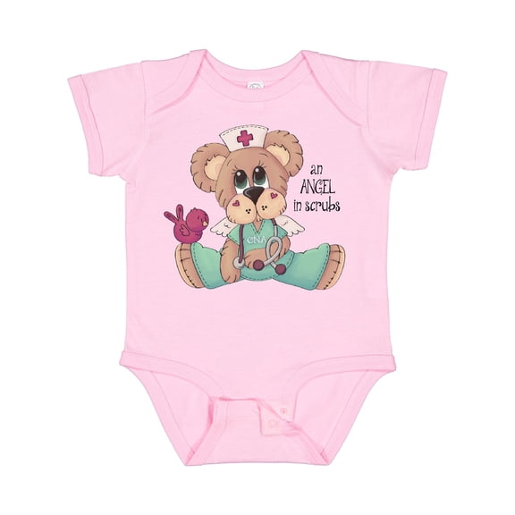 Inktastic CNA An Angel in Scrubs Teddy Bear Boys Baby Bodysuit