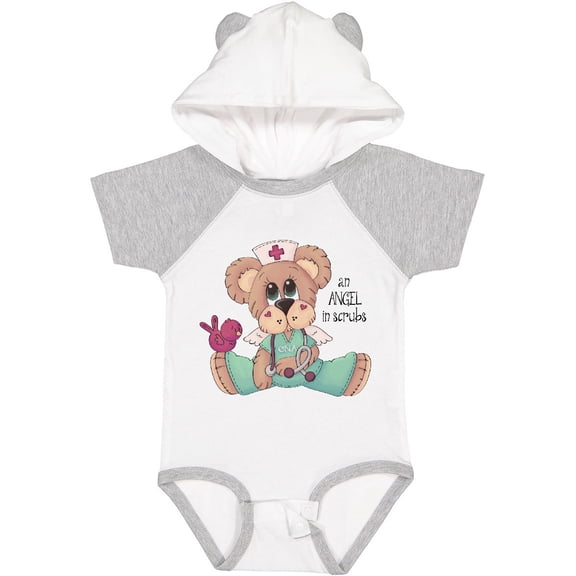 Inktastic CNA An Angel in Scrubs Teddy Bear Boys Baby Bodysuit
