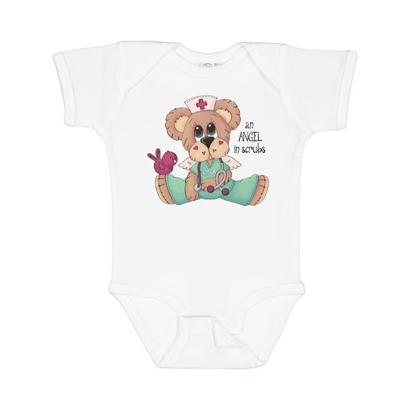 Inktastic CNA An Angel in Scrubs Teddy Bear Boys Baby Bodysuit