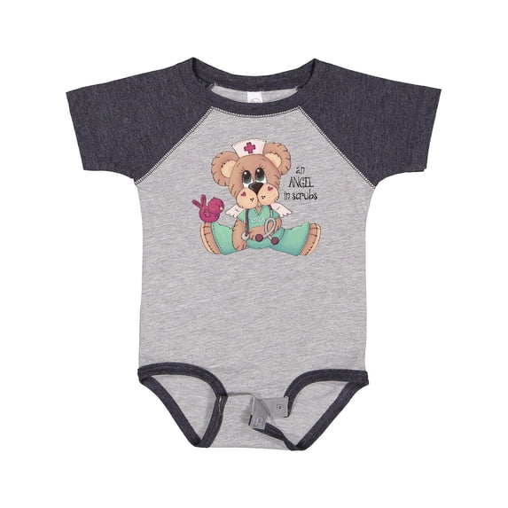 Inktastic CNA An Angel in Scrubs Teddy Bear Boys Baby Bodysuit
