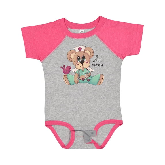 Inktastic CNA An Angel in Scrubs Teddy Bear Boys Baby Bodysuit