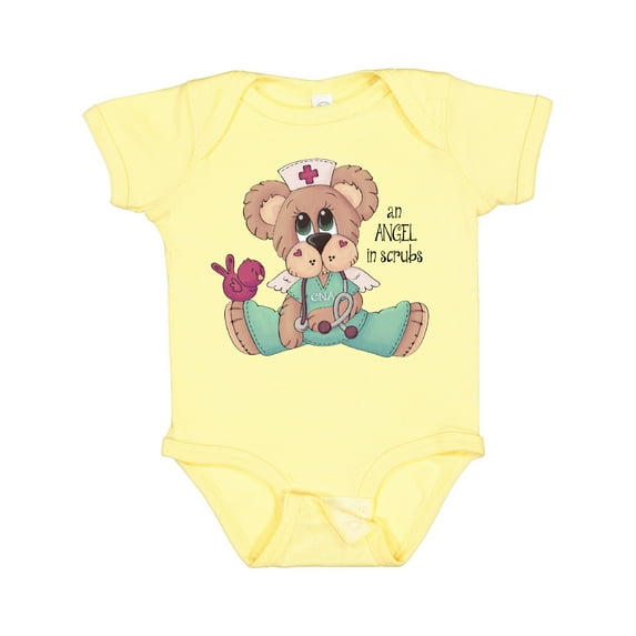 Inktastic CNA An Angel in Scrubs Teddy Bear Boys Baby Bodysuit