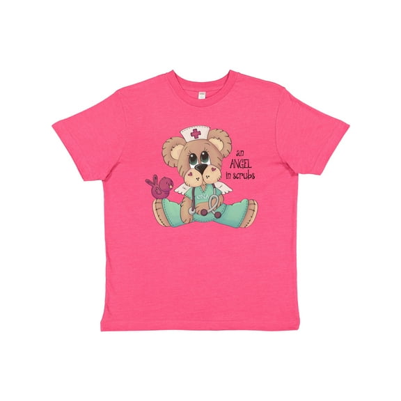 Inktastic CNA an Angel in Scrubs Teddy Bear Youth T-Shirt