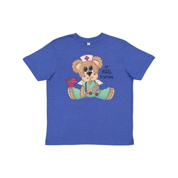 Inktastic CNA an Angel in Scrubs Teddy Bear Youth T-Shirt