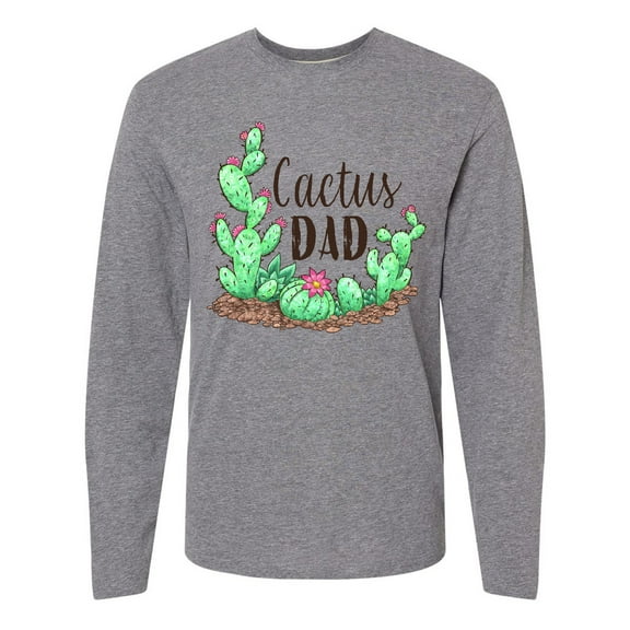 Inktastic Cactus Dad Cacti and Succulents Long Sleeve T-Shirt