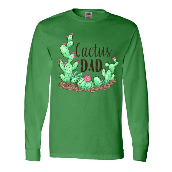 Inktastic Cactus Dad Cacti and Succulents Long Sleeve T-Shirt