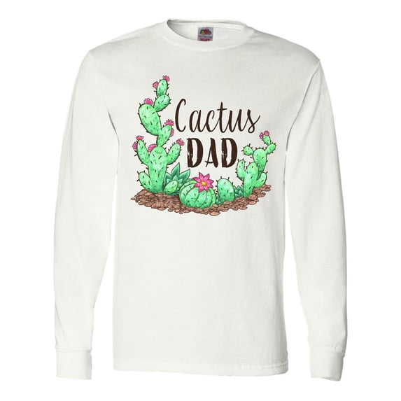 Inktastic Cactus Dad Cacti and Succulents Long Sleeve T-Shirt