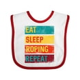 thumbnail image 1 of Inktastic Calf Roping Rodeo Eat Sleep Roping Repeat Boys or Girls Baby Bib, 1 of 4