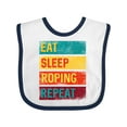 thumbnail image 1 of Inktastic Calf Roping Rodeo Eat Sleep Roping Repeat Boys or Girls Baby Bib, 1 of 4