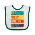 thumbnail image 1 of Inktastic Calf Roping Rodeo Eat Sleep Roping Repeat Boys or Girls Baby Bib, 1 of 4