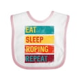 thumbnail image 1 of Inktastic Calf Roping Rodeo Eat Sleep Roping Repeat Boys or Girls Baby Bib, 1 of 4