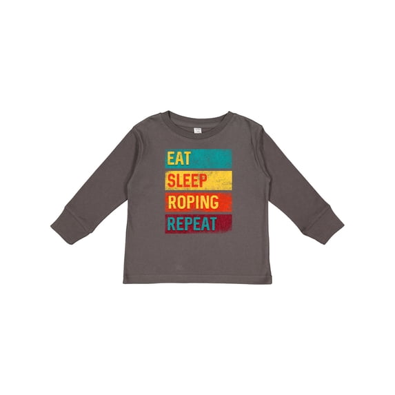 Inktastic Calf Roping Rodeo Eat Sleep Roping Repeat Boys or Girls Long Sleeve Toddler T-Shirt