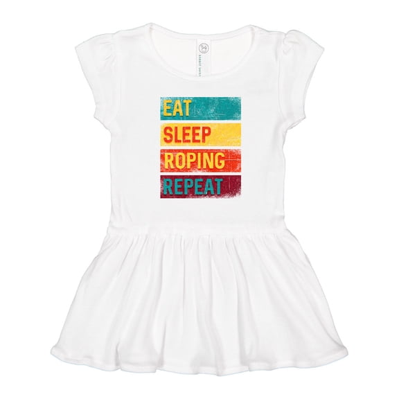 Inktastic Calf Roping Rodeo Eat Sleep Roping Repeat Girls Toddler Dress