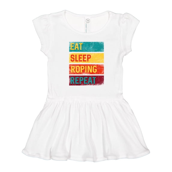 Inktastic Calf Roping Rodeo Eat Sleep Roping Repeat Girls Toddler Dress