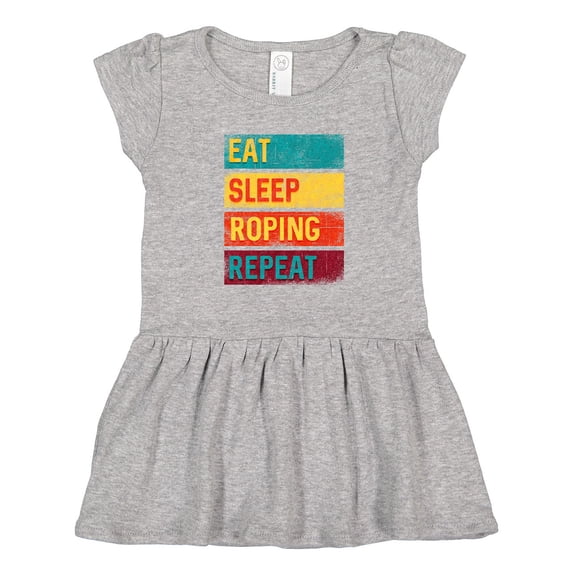 Inktastic Calf Roping Rodeo Eat Sleep Roping Repeat Girls Toddler Dress