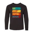 thumbnail image 1 of Inktastic Calf Roping Rodeo Eat Sleep Roping Repeat Long Sleeve Youth T-Shirt, 1 of 5