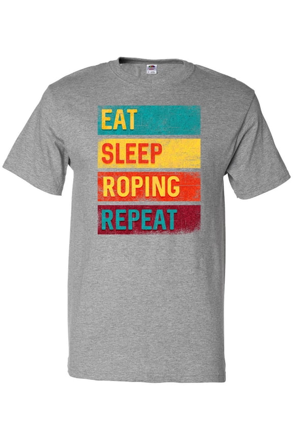 Calf Roping Rodeo Eat Sleep Roping Repeat T-Shirt
