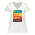 thumbnail image 1 of Inktastic Calf Roping Rodeo Eat Sleep Roping Repeat Women's Plus Size V-Neck T-Shirt, 1 of 5