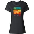 thumbnail image 1 of Inktastic Calf Roping Rodeo Eat Sleep Roping Repeat Women's T-Shirt, 1 of 5