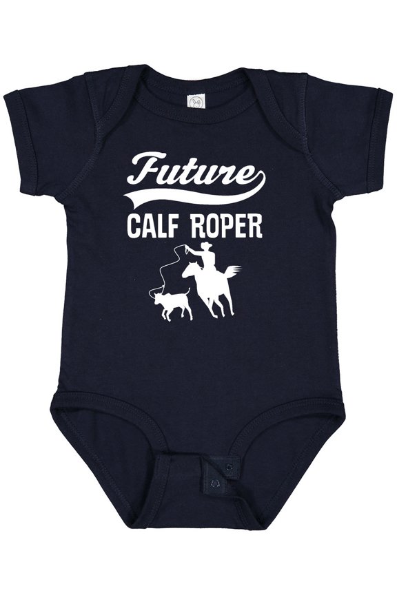Calf Roping Rodeo Future Cowboy Boys Baby Bodysuit