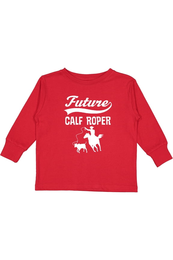 Calf Roping Rodeo Future Cowboy Boys Long Sleeve Toddler T-Shirt