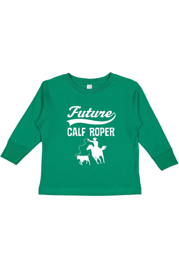 Calf Roping Rodeo Future Cowboy Boys Long Sleeve Toddler T-Shirt