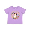 thumbnail image 1 of Inktastic Calico Kitten Cat Lover Wreath Girls Toddler T-Shirt, 1 of 5