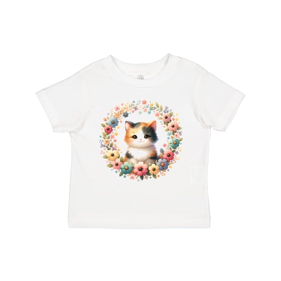 Inktastic Calico Kitten Cat Lover Wreath Girls Toddler T-Shirt