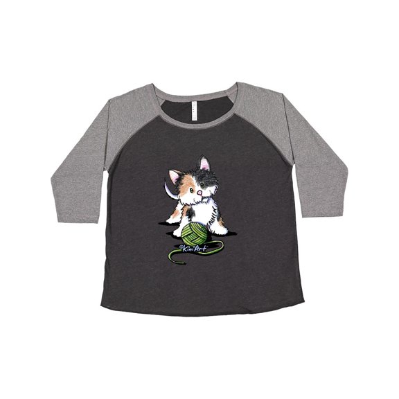 Inktastic Calico Kitten For Darks Women's Plus Size T-Shirt