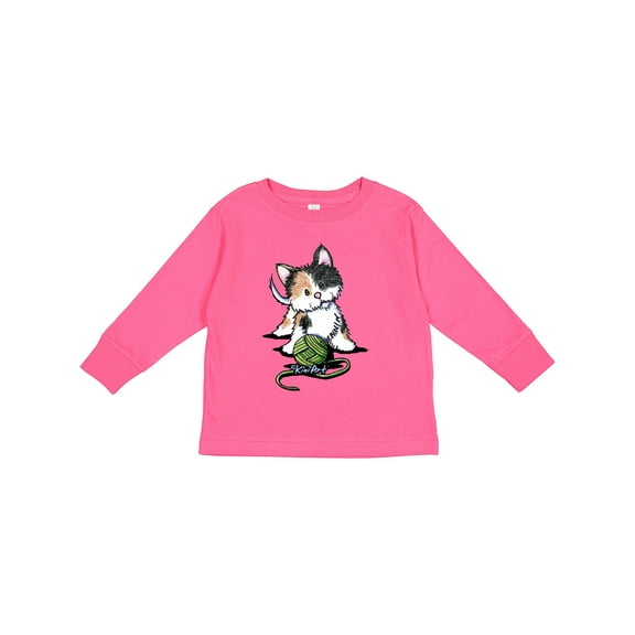 Inktastic Calico Kitten for Darks Boys or Girls Long Sleeve Toddler T-Shirt
