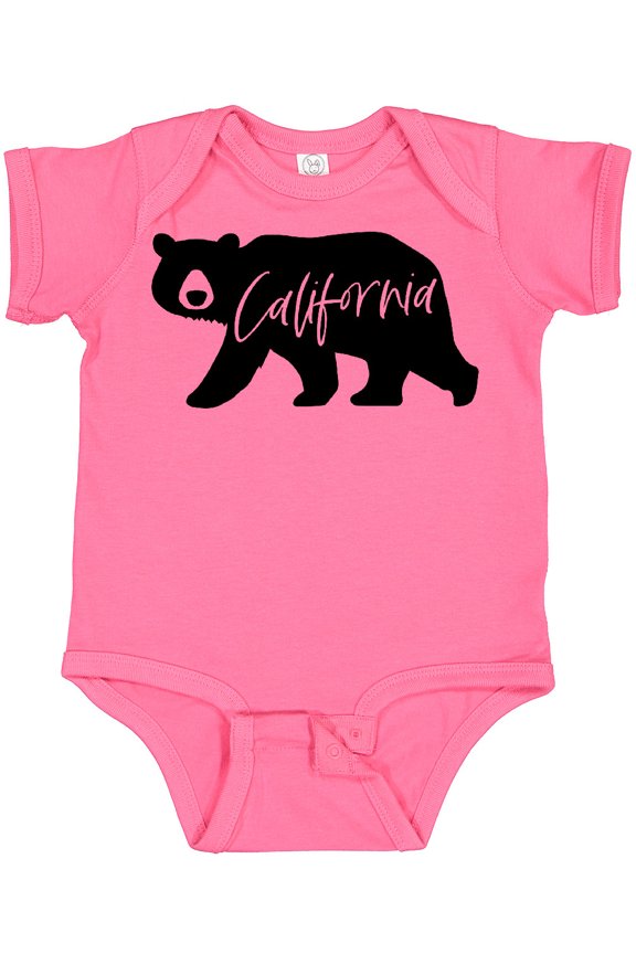 California Black Bear Silhouette Boys or Girls Baby Bodysuit
