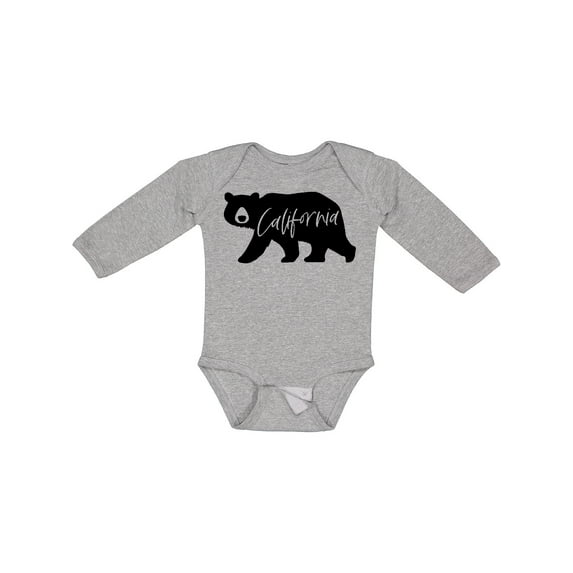 Inktastic California Black Bear Silhouette Boys or Girls Long Sleeve Baby Bodysuit