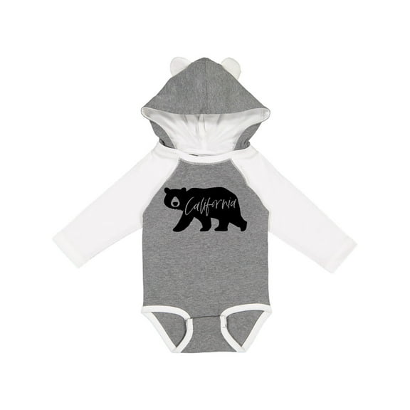 Inktastic California Black Bear Silhouette Boys or Girls Long Sleeve Baby Bodysuit