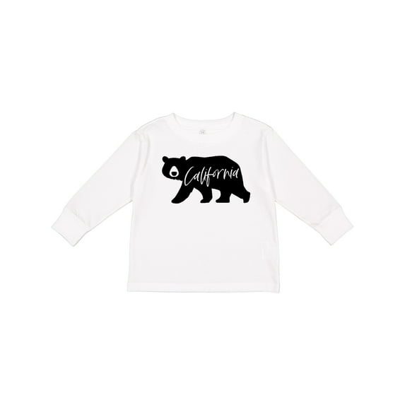 Inktastic California Black Bear Silhouette Boys or Girls Long Sleeve Toddler T-Shirt